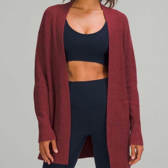 lululemon athletica Sweaters - 🩷NWT LULULEMON CASHLU SWEATER WRAP IN HEATHERED MULLED WINE M/L